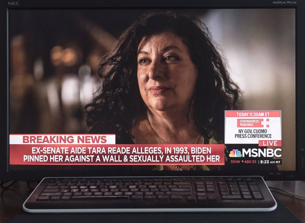 Archivo - Imagen de Tara Reade durante una intervención televisiva. Archivo