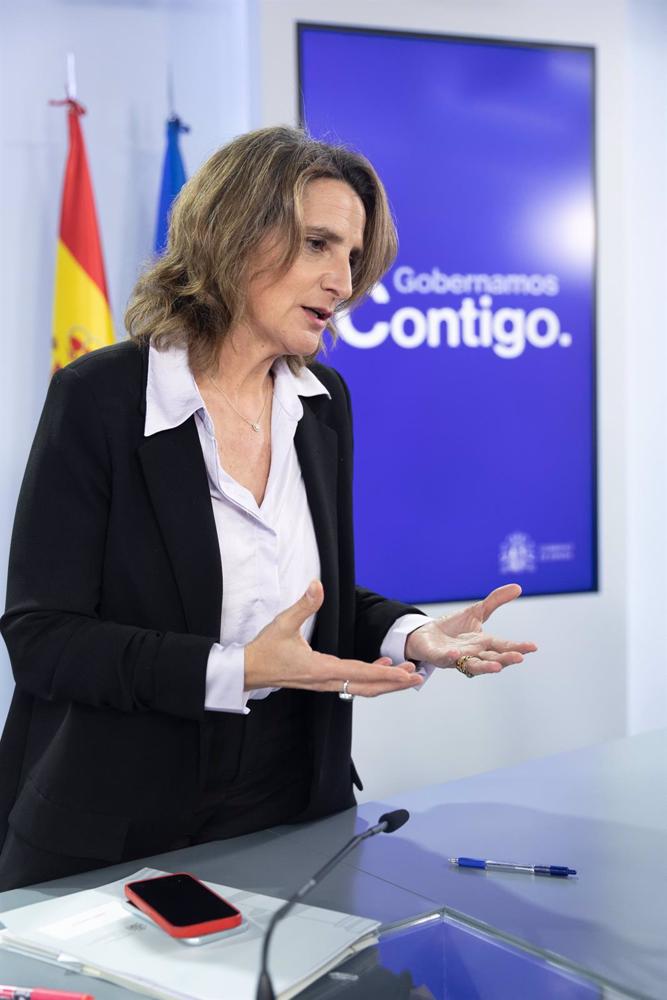 Archivo - La vicepresidenta tercera del Gobierno y ministra para la Transición Ecológica y el Reto Demográfico, Teresa Ribera, atiende a medios tras una rueda de prensa posterior al Consejo de Ministros, a 10 de enero de 2023, en Madrid (España). El Conse Archivo