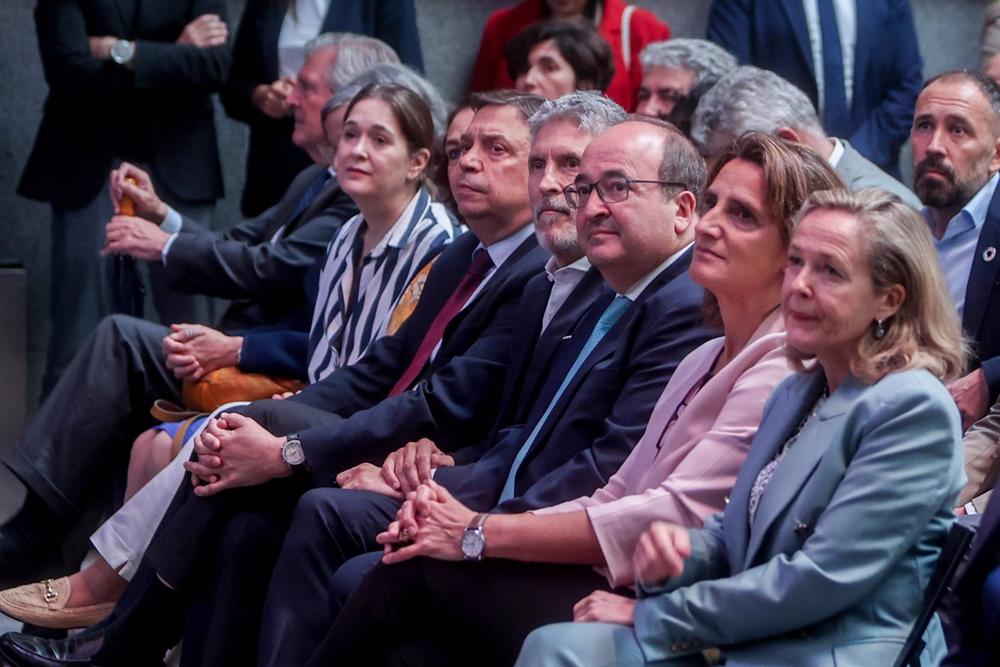 Ministros del Gobierno asisten al aacto 'Recordando a Guirao' en la Casa Encendida de Madrid en memoria del ex ministro de Cultura y Deporte José Guirao. Ministros