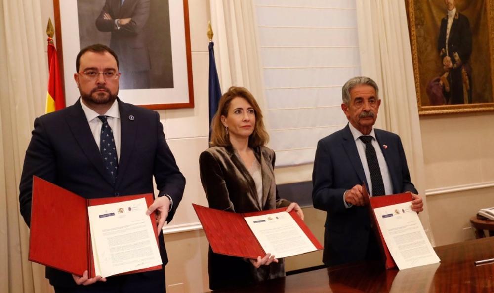 Adrián Barbón, Raquel Sánchez y Miguel Ángel Revilla Adrián