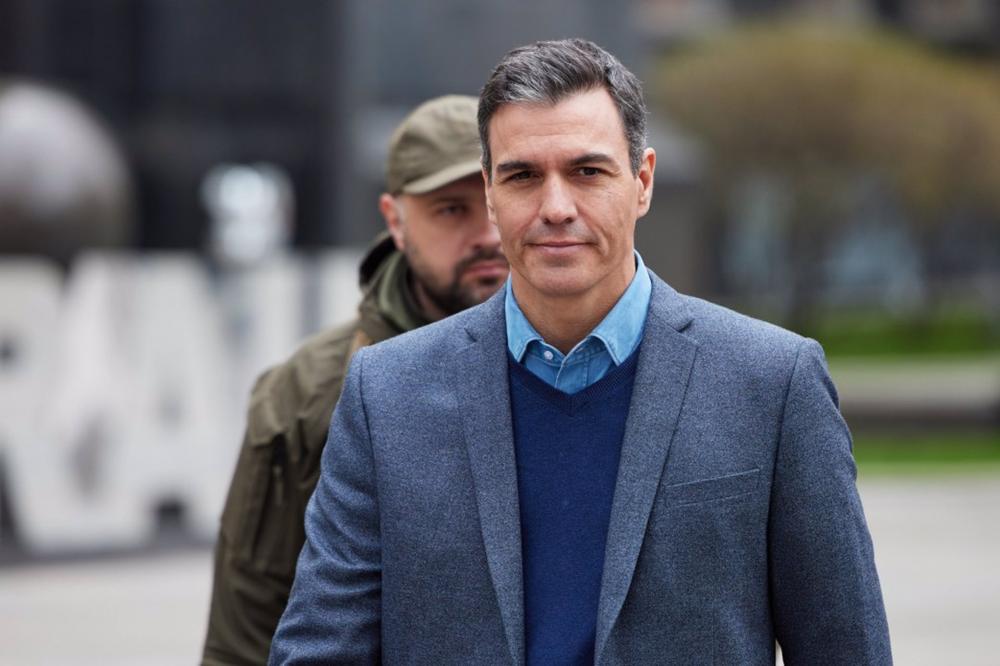Archivo - El presidente del Gobierno, Pedro Sánchez, a su llegada para reunirse con el presidente de Ucrania, a 21 de abril de 2022, en Borodyanka (Ucrania). Archivo